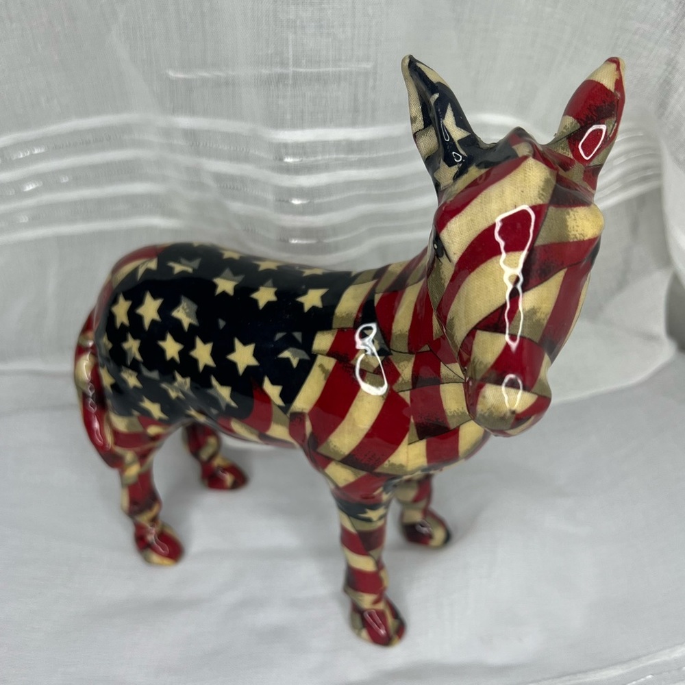 Patriotic American Donkey figure